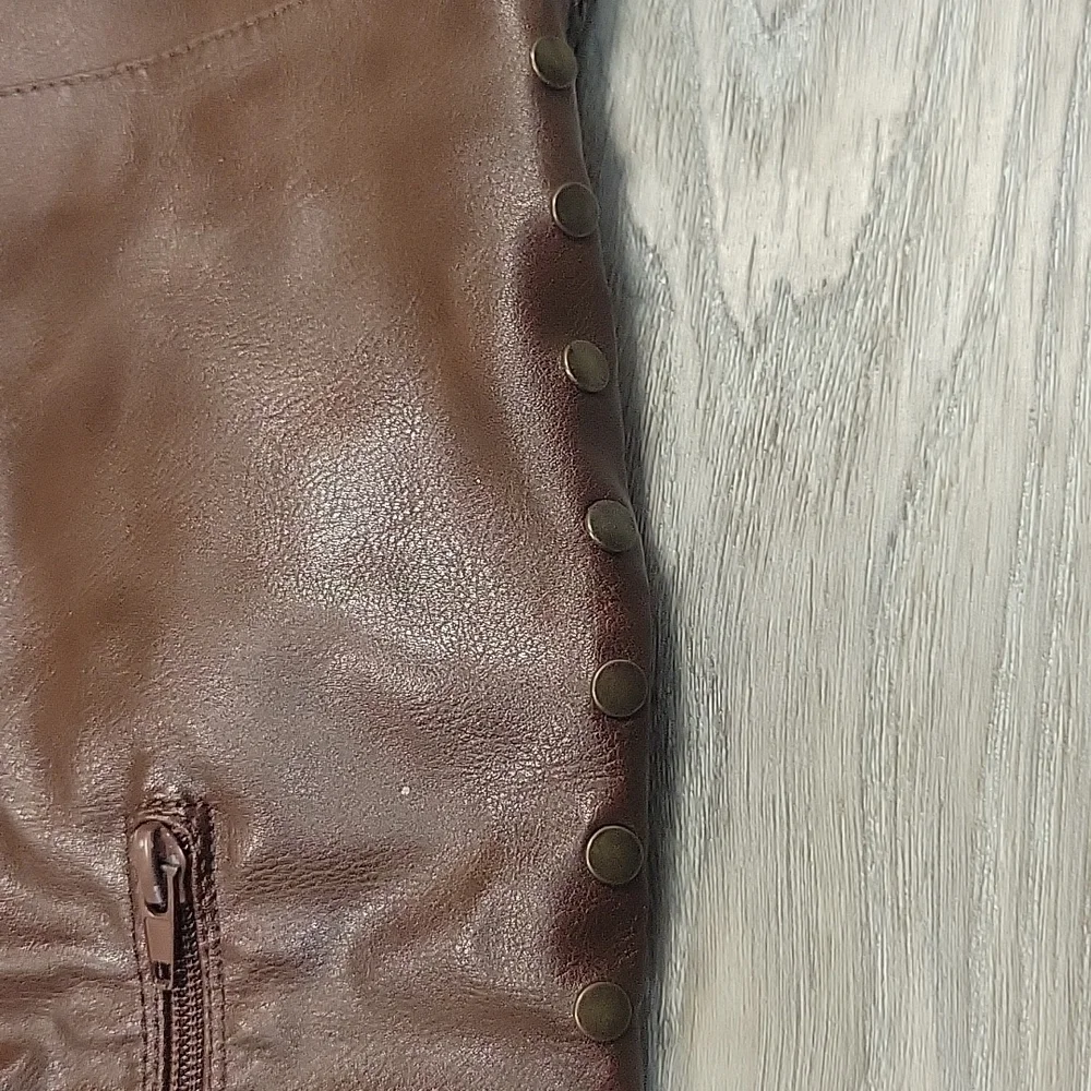 Bamboo Over the Knee Boots Dark Rusty Brown Size 8 1/2